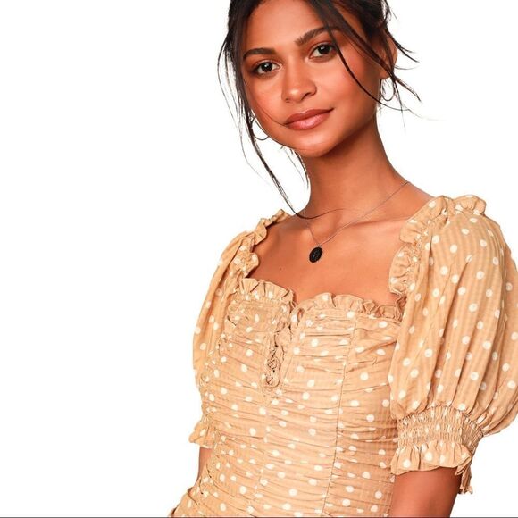 Finders Keepers Polka Dot Ruched Bodycon Dress - Picture 3 of 9